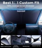 DMJN Windshield Sun Shade - Medium, Car Sunshade for Front Windshield [Nano Ice-Crystal Coatings] UPF50+ Heat Block & UV Reflective - Protect Interior & Keep Cooler - Image 9