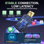 Wireless CarPlay Adapter– Android Auto Wireless Adapter, 5.8GHz Wi-Fi Plug & Play,Mini and Stable iOS 10+/Android 10+, Fast Auto-Connect for Cars 2016+ (1Pcs) - Image 5