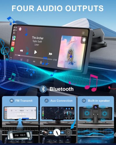 HK3 Carplay Screen for Car, 10.26’’ Wireless Apple Car Play & Android Auto Touchscreen, with 4K Dash Cam,1080P Backup Camera,64GB TF card, Car Stereo/GPS Navigation/Mirror Link/Bluetooth/Voice Control - Image 7