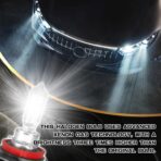 2PCS H11/H8 Headlight Bulb High and Low Beam Halogen Headlight Bulbs Restoration Kit, 12V 55W LED Fog Light Bulb Multi-Purpose Lamp Quartz Headlamp Driving Light Bulb Standard Replacement - Image 5