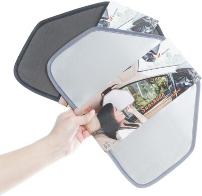 TFY Side Window Sun Visor for Car Roof Handles - Sun Glare and Heat Blocker for Driver or Passenger, Reduces Side Window Glare, Easy Installation and Storage (Black) - Image 5