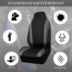 CAR PASS AquaShield Neoprene Waterproof Car Seat Covers for Front Seats Only, High Back Bucket Seat Cover,Airbag Compatible,Line Rider Seat Covers Universal Fit for Truck Van SUV (Black and Gray) - Image 4