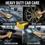 Microfiber Towels for Cars - 15.7" x 15.7" inches, Highly Absorbent Professional Grade Drying Towel Set for Superior Cleaning and Drying Performance - Car Drying & Kitchen Towel - Pack of 3 - Image 4