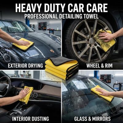 Microfiber Towels for Cars - 15.7" x 15.7" inches, Highly Absorbent Professional Grade Drying Towel Set for Superior Cleaning and Drying Performance - Car Drying & Kitchen Towel - Pack of 3 - Image 4