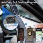 1Mii Bluetooth 5.3 Car Speaker, Handsfree Bluetooth Speakerphone for Cell Phone, Motion Auto On, Support Voice Assistant for Android and iOS, Wireless Audio Car Kit with Visor Clip - Image 4