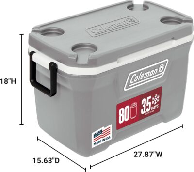 Coleman Classic Series Insulated Portable Cooler, Leak-Resistant Outdoor Hard Cooler Keeps Ice up to 5 Days, 52/70/120/150 Quart - Image 2