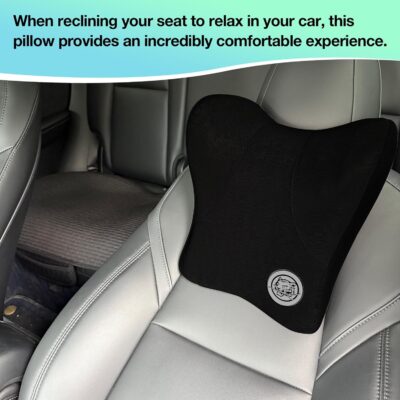 Car Neck Pillow for Driving Seat, Soft Memory Foam Headrest Pillow with Adjustable Strap and Removable Cover, Ergonomic Neck Support for Car, Office Chair, Gaming Chair – Black - Image 7