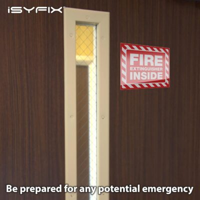 iSYFIX Fire Extinguisher Inside Signs Stickers – 5 Pack 5x4 Inch – Self-Adhesive Vinyl Decals, Laminated for UV, Weather, Scratch, Fade Resistance, for Cars, Trailers, Rv's, Trucks and Vehicles - Image 3