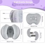 Upgraded 2 in 1 Baby Travel Pillow, Adjustable Straps, Banana Shape Baby Neck Head Support Pillow Stroller Insert Cushion for 4 Months Up Kids, Toddler Grey - Image 3