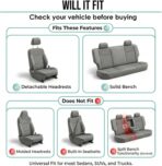 FH Group Car Seat Covers Front Set in Cloth - Car Seat Covers for Low Back Car Seats with Removable Headrest,Universal Fit,Automotive SeatCovers,Washable Car SeatCover for SUV,Sedan,Van Black - Image 3