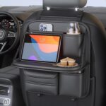 Backseat Car Tray for Kids, Sturdy Toddler Travel Tray Table with Cup Holder & Storage Pockets, Snack & Activity Car Seat Table for Road Trips, Fits Most Vehicles