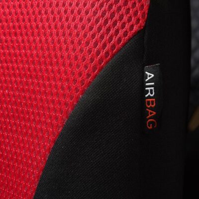 Flying Banner Car Seat Covers Front Seats and Rear Bench Mesh Fabric Rear Bench Split Polyester Cover Easy Installation SUV CAR Woman Lady Femal (Front Set, Black Red) - Image 4