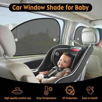 2026 New Upgrade Car Window Shades for Side Window 25"X15"(2 Pack),Car Window Shade for Baby Suction Cup,Sun Shade Side Window Can Blocks 99.98% UVR - Image 6