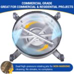 MEKOH 14" Pressure Washer Surface Cleaner 4500PSI, 4 Wheels Stainless Steel Power Washer Attachment for Driveway Sidewalk Patio Concrete, 1/4'' Quick-Connect, 1 Extension Wand & 2 Replacement Nozzles - Image 4