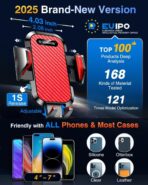 VANMASS Phone Holders for Your Car 2026 Ultimate Phone Mount Military-Grade Windshield Dashboard Vent【Newest Best Strongest】 Cell Phone Car Mount for iPhone 16 Pro Max 15 Samsung Android,Red - Image 6