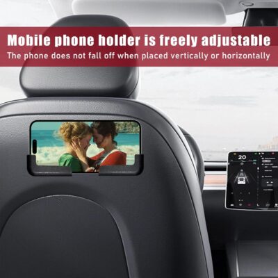 2 PCS Multifunctional Mobile Phone Bracket, Adjustable Width Car Dashboard Phone Holder, Self Adhesive Auto Cell Phone Mount, Universal Vehicle Phone Holder for All Phones (Black) - Image 3