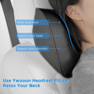 Universal Car Neck Pillow, Memory Foam Car Headrest Pillow for Neck Support, Breathable Removable Cover & Adjustable Strap, Ergonomic Design for Driving Comfort, Neck Pain Relief, Travel (Light Grey) - Image 4