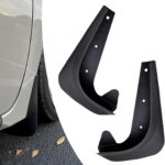 2 PCS Car Mud Flaps, Rear Tire Anti-splash Tight Fit Fender Mudguard Kit, Waterproof All-weather Chassis Protective Trim, Universal Easy Modification Accessory for Cars SUVs Trucks (Black)