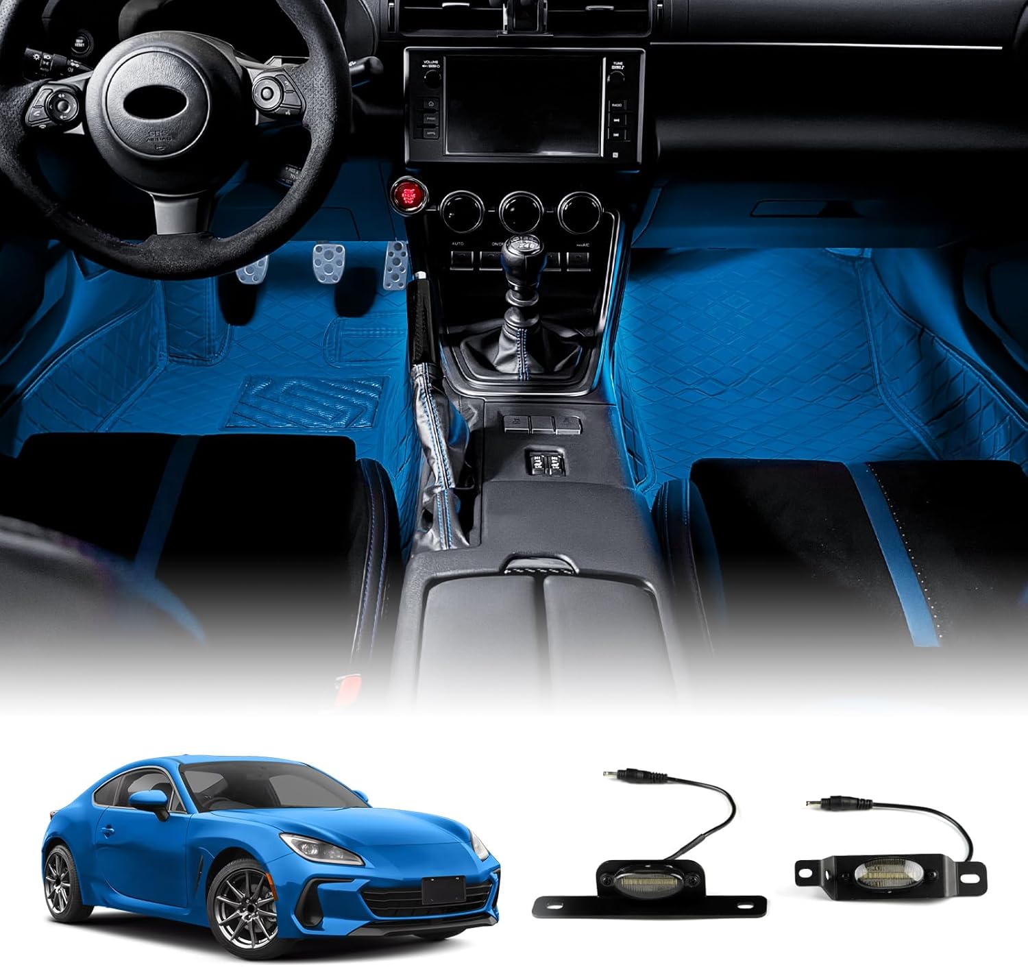 71nx9RzpHEL._AC_SL1500_.jpg KUNGKIC Car LED Lights Interior for Toyota GR86 Subaru BRZ 2021 2022 2023 204 2025 Under Dash LED Lights Foot Light Car Accessories DC 12V (Blue) - Image 1