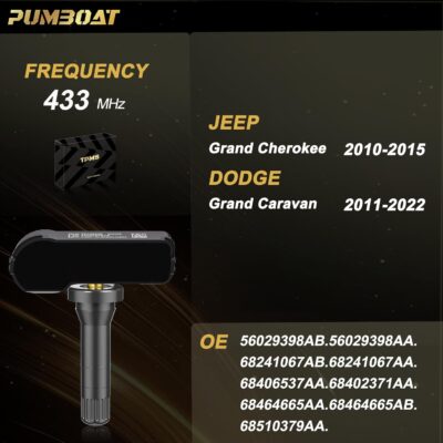 TPMS Chrysler 33Mhz Pre-Programmed Tire Pressure Monitoring Sensor Compatible with Jeep Grand Cherokee(2010-2015)|➥Dodge Grand Caravan(2011-2022)#OE Replace:56029398AB(Set of 4) 4 - Image 2