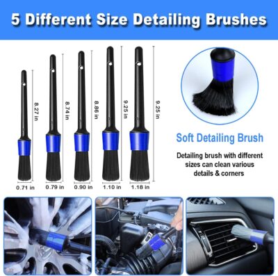 17pcs Car Detailing Kit Interior Cleaner, Car Interior Cleaning Kit with Handheld Car Vacuum, Car Detailing Brushes, Windshield Cleaning Tool, Car Cleaning Supplies, Car Accessories for Men, Women - Image 5