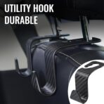 6 Pack Car Seat Headrest Hook Hanger Storage Organizer Universal For Handbag Purse fit Universal Vehicle Car(Black) - Image 2