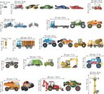 decalmile Cars Wall Decals Construction Transports Vehicles Racing Cars Wall Stickers Boys Room Kids Bedroom Toddles Playroom Wall Decor - Image 4