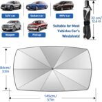 2026 Windshield Sun Shade Umbrella, Foldable Car Umbrella Sunshade with UV Block Car Front Window (Heat Insulation Protection) for Auto Windshield Covers Trucks Cars (Large) - Image 5