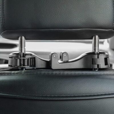 TOOVREN Upgraded 2 Pack Car Headrest Hidden Hook 2 in 1 Car Seat Hooks with Phone Holder for Purse, Backpacks,Toys,and Even Bottle Storage Organizer (Silver) - Image 7