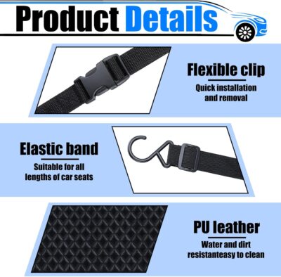 Car Purse Holder Between Seats, Leather Auto Front Seat Handbag Organizer Pocket, Large Capacity Car Net Pocket Handbag Holder, Backseat Barrier Storage Bag Fits for Car, Truck, SUV - Image 5