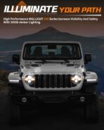 7 Inch LED Headlights DOT Approved Anti-glare 1000% Brightness H6024 LED Headlights Plug&Play, Compatible with Wrangler JK JKU TJ LJ Z-beam Cut-Off Line, 2PCS - Image 2