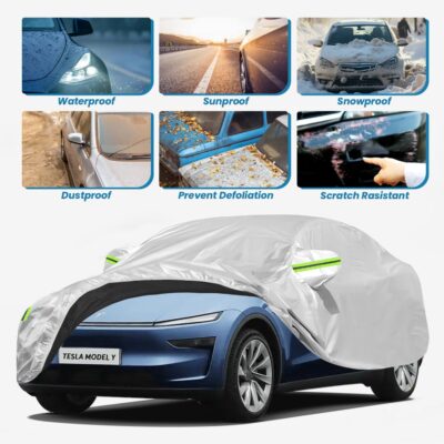 Tesla Model Y Waterproof SUV Car Cover - UV Protection All Weather Outdoor Dustproof Custom Fit with Storage Bag - Full Vehicle Protective Cover for Snow/Sun/Rain/Dust - Image 6