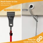 Hlogree 2PCS Car Cover Gust Straps Wind Protector,Bungee Cords Hook Clips Kit Hold Tarp Tie Down from Blowing Off in High Winds-Universal Fit for Most Cars,Sedans,SUVs,Trucks,Vans and More-Red - Image 9