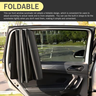 4PCS Auto Window Shade, Magnetic Side Window Sun Shade, Block Light Car Window Covers, Heat Insulation and UV Protection Car Curtain, Universal Interior Accessories - Image 3