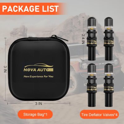 4PCS Tire Deflator,10-30 PSI Adjustable Auto-Stop Tire Deflators Offroad Accessories,Air Down Tire Deflators 4x4,Screw-on Air Down Tire Tool for Trucks,Motorcycle,Jeep - Image 6