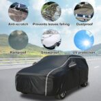 Car Cover Waterproof All Weather, Coverado Soft Cotton Lined Hail Protector Car Cover with Zipper Door, Outdoor Sun UV Rain Snow Protection Car Covers for Automobiles Universal Fit SUV (170"-190") - Image 8