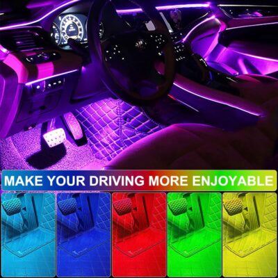 4Pcs LED Interior Car Lights Wireless with Remote, Portable USB Rechargeable Car Interior Led Night Light for Car Decor - Image 3