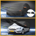 All-Weather Waterproof Car Cover - UV-Resistant Outdoor Full Exterior Protection for Ford Focus Hatchback 2010-2022 Black with Right Side Zipper - Image 5