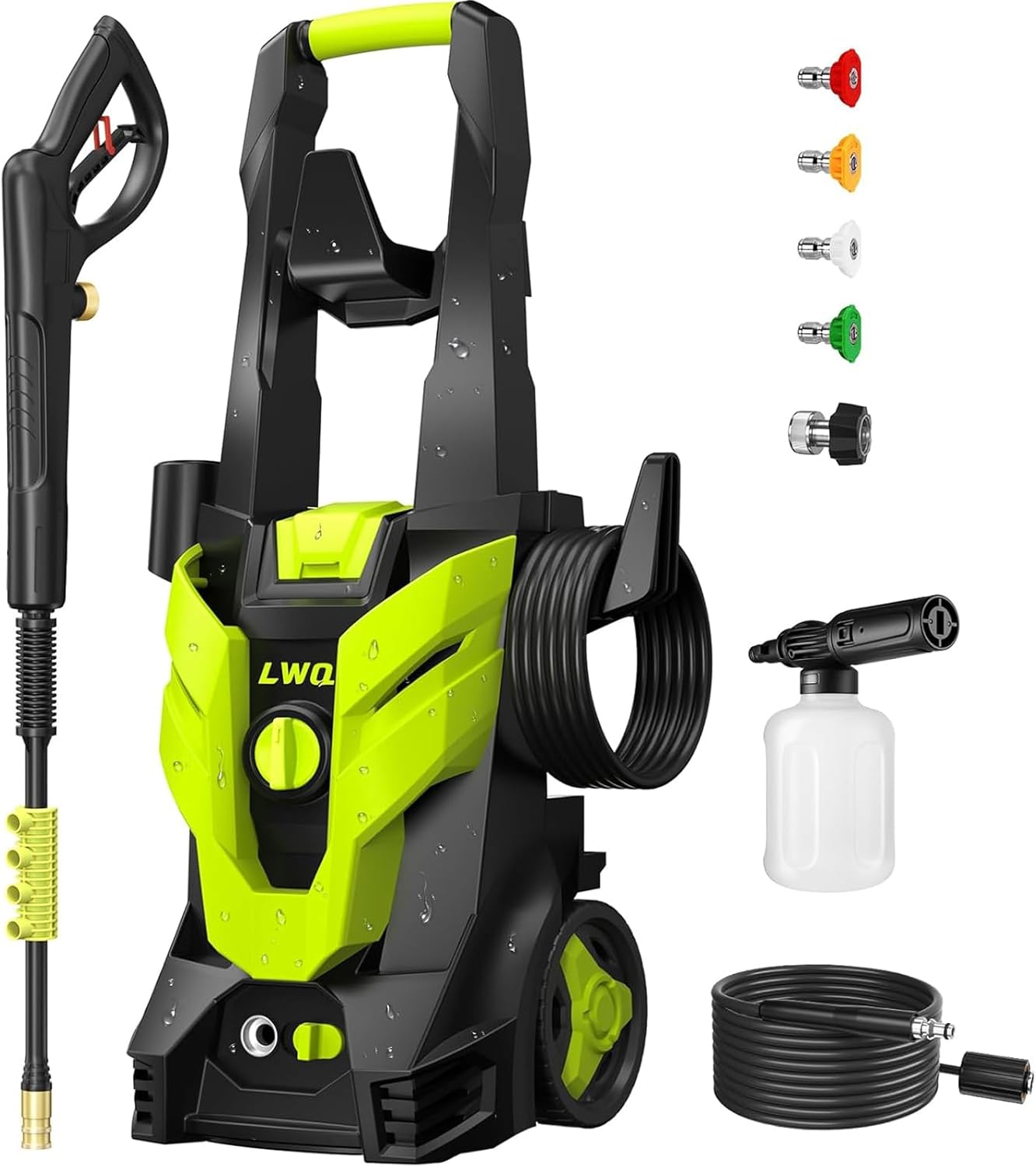 71oErn5CdjL._AC_SL1500_.jpg Pressure Washer, Portable Power Washer, 4 Quick Connect Nozzles, High Pressure Cleaning Machine for Car Fence Driveway Patio Washing and More - Image 1