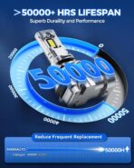 Marsauto H11/H8/H9 9005/HB3 Powersports Bulbs, H11 9005 Fog Bulbs with 5 mins Plug and Play, Turbo Fan, 50000 Hours Lifespan, No Polarity, Fog Light, Pack of 4 - Image 6