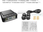 Tire Pressure Monitoring System, Solar Tire Pressure Monitor with 4 External Sensors, Voice Alarm, Real - Time Temperature Pressure Display 0-5 Bar for Car SUV - Dual Charging, - Image 5