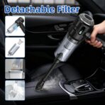 Sycoodeal Handheld Car Vacuum Cleaner, 25000PA Strong Cyclonic Suction Portable Mini Vacuum Cordless with Digital Display Lightweight Handheld for Pet Hair, Car, Home, Office, Kitchen(Silver) - Image 5