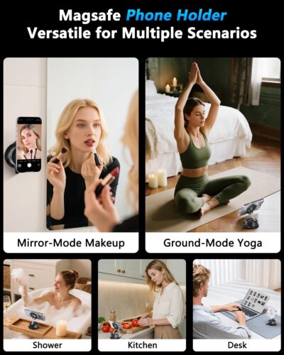 Magnetic Phone Holders for Your Car [89+LBS Suction & 3200gf Magnetic] Magsafe Car Phone Mount, Vacuum Suction Cup Car Mount for iPhone 17 Pro Max Mens Gifts for Birthday Anniversary Father Day - Image 7