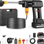 Portable Cordless Pressure Washer, 600 PSI 21V 2x3.0Ah Rechargeable Batteries Powered Pressure Washer, 6-in-1 Nozzle with Jet Nozzles for Car Floor Wall Fence Cleaning Pet Cleaning
