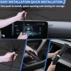 Satol Car Umbrella Windshield Sun Shade - 55"x31" (140x79cm) Universal Car Sunshade Umbrella with 10-Rib Frame | Heat Shield & UV Protection | Fits Sedan, SUV, Truck | Includes Storage Pouch - Image 5