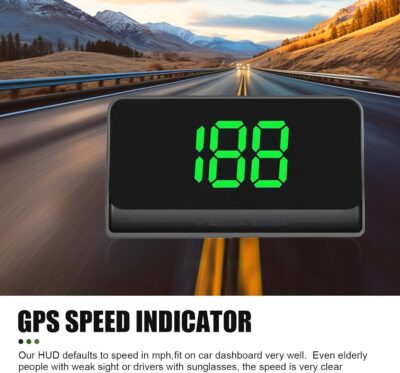 MLY 1 PC Heads Up Display, Large Font Digital Speedometer Projector, Plug and Play Color Font with Speed MPH Display, Universal Digital Speed Monitor for Car Windshield (Black) - Image 5
