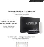 Car Perfume Diffuser, (UPGADED) Air freshener, Waterless Diffuser, Smart Ultrasonic Air Freshener with 6 Premium Fragrances, Automatic (On/Off), Car Gift for Men and Women (Black) - Image 6