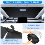 INSAUTO Custom Fit Windshield Sun Shade Accessories for Honda Fit 2007-2020, Foldable Front Window Sunshade, UV & Heat Reflector, Keeps Interior Cool, Includes Storage Bag - Image 4