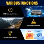 Wireless Heads Up Display for Cars Solar GPS Digital Speedometer with LCD Screen Overspeed Alarm KMH/MPH Time/Altitude/Temperature/Speed Display, Vibration Wake-Up, Auto-Brightness Adjustment - Image 2