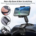 Universal 360 Dashboard Cell Phone Holder, Upgrade Clip Car Phone Holder Mount for Dashboard 360 Degree Rotation Dash Board Phone Mount Fit for iPhone,Samsung,Google,Nokia, 4 to 7" Smartphones - Image 7